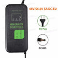 Newly Upgraded Lithium Battery Charger 36V 42V / 48V 54.6V 2A 5A Digital Display Power Supply Adapters DC5525 With Fan EU Plug Oasis Select LED 54.6V 5A DC EU