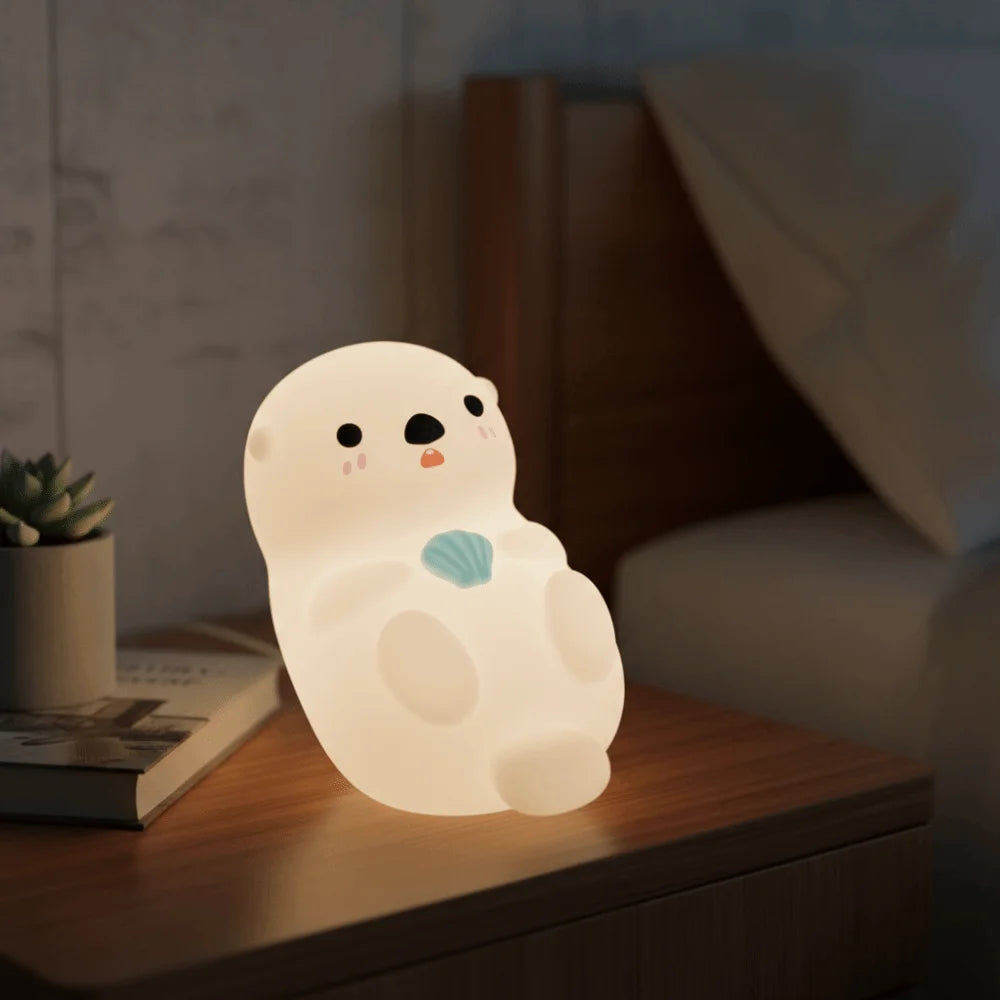 Cute Otter Night Light – USB Rechargeable Touch & Timer Lamp Night Light Lamp Oasis Select