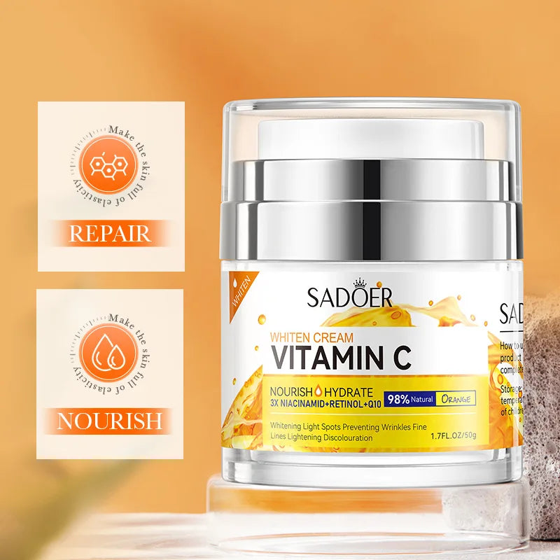 Retinol & Vitamin C Brightening Face Cream – Whitening Moisturizer Brightening Face Cream Oasis Select