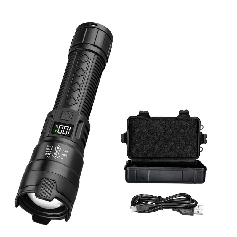 2000LM Rechargeable LED Tactical Flashlight | Zoom Torch