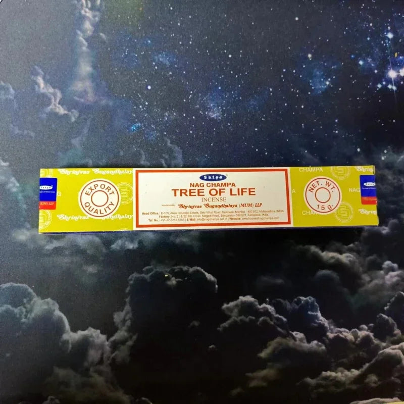 Satya Incense Sticks Handmade India White Sage Dragons Blood Natural Household Indoor Clean Air Incense Sticks NAG Champa Oasis Select TREE OF LIFE