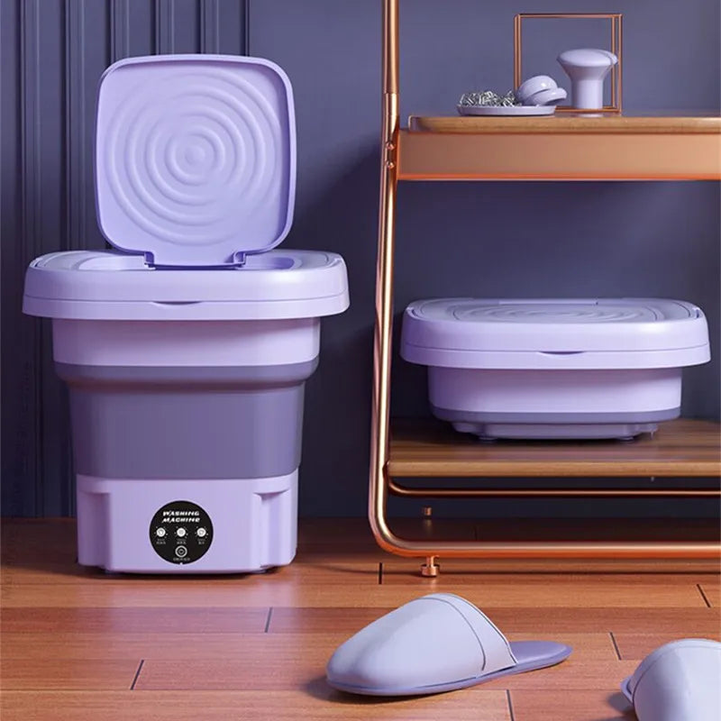 8L Foldable Washing Machine Portable Socks Underwear Panties Retractable Household Washing Machine 3 Models With Spinning Dry Oasis Select