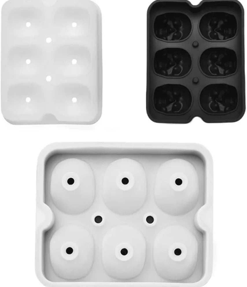 Skull Shape Ice Cube Tray Food Grade Silicone Mold for Cocktail Ice Balls Whiskey Bourbon Drink Freezer Tray Bar Party Supplies Oasis Select