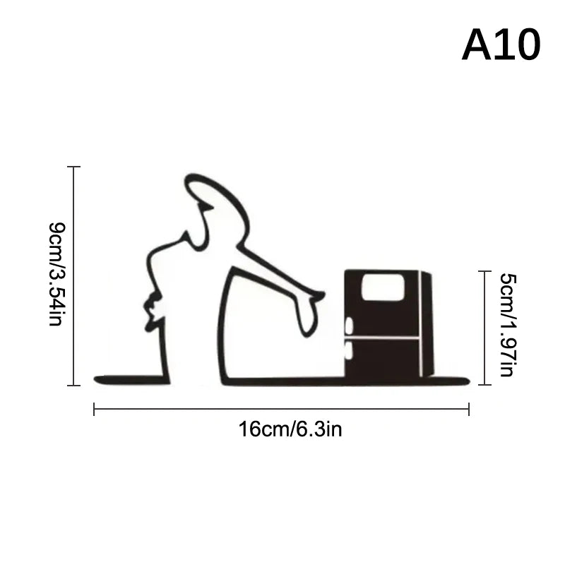 La Linea Minimalist Line Art Car Sticker & Wall Decal