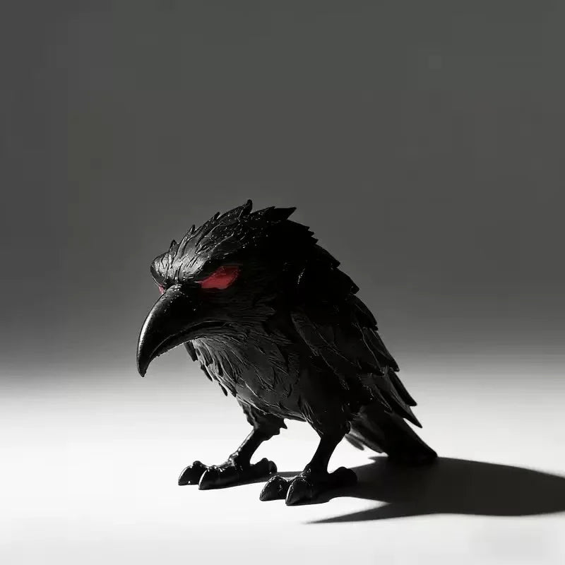 3D Printed Gothic Raven Statue for Halloween Weird Dark Art Crow Figurine Indoor Home Tabletop Desktop Aesthetic Decor Ornament Oasis Select black