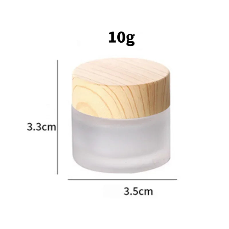 5g/10g/30g/50g Empty Glasses Cosmetic Makeup Jar Pots Frosted Sample Bottles Eyeshadow Face Cream Lip Balm Refillable Containers Oasis Select 10g