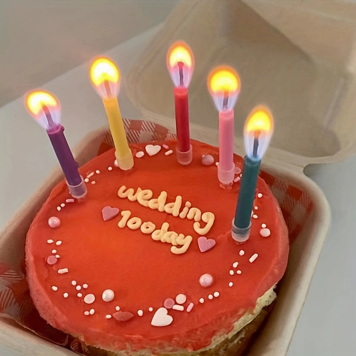 Colorful Flame Candles,Birthday Cake Decoration Plug-in Creative Rainbow Candles,Cake Atmosphere Candle Decoration Oasis Select