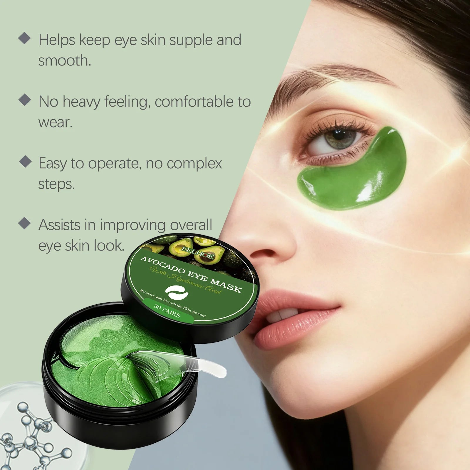 Hyaluronic Acid Eye Mask Under Eye Mask Anti Dark Circles Remove Eye Bags Improves Dullness Moisturizing Hydrating Eye Patches Oasis Select