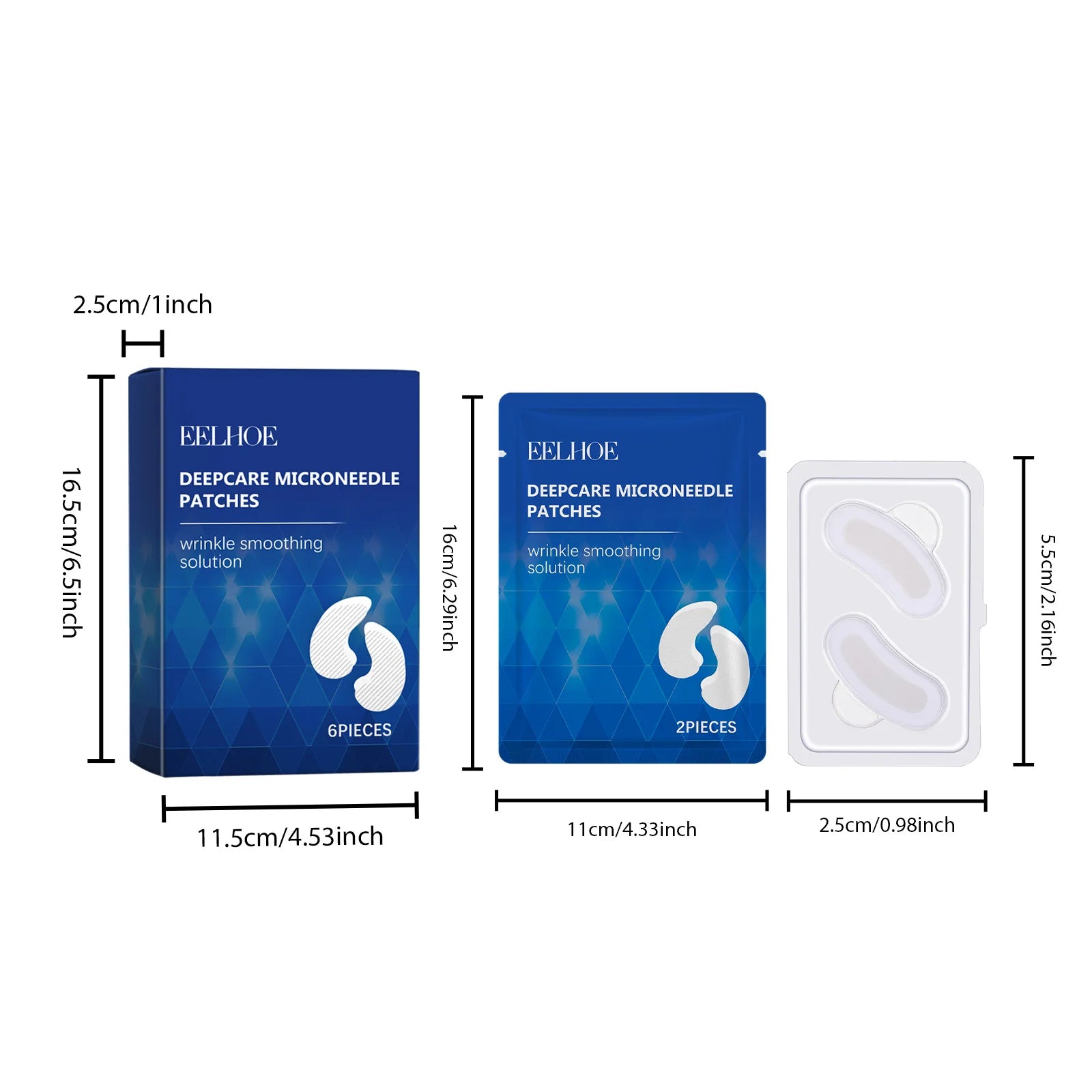 0.25mm Hyaluronic Acid Microneedle Patches Reduce Dark Circles Improve Eye Bags Puffiness Hydrating Anti-Aging Eye Care Oasis Select