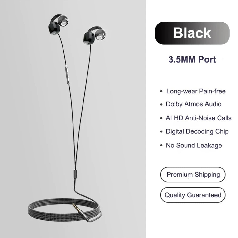 Clip-On Wired Earphones USB-C & 3.5mm | IPX4 | HD Mic