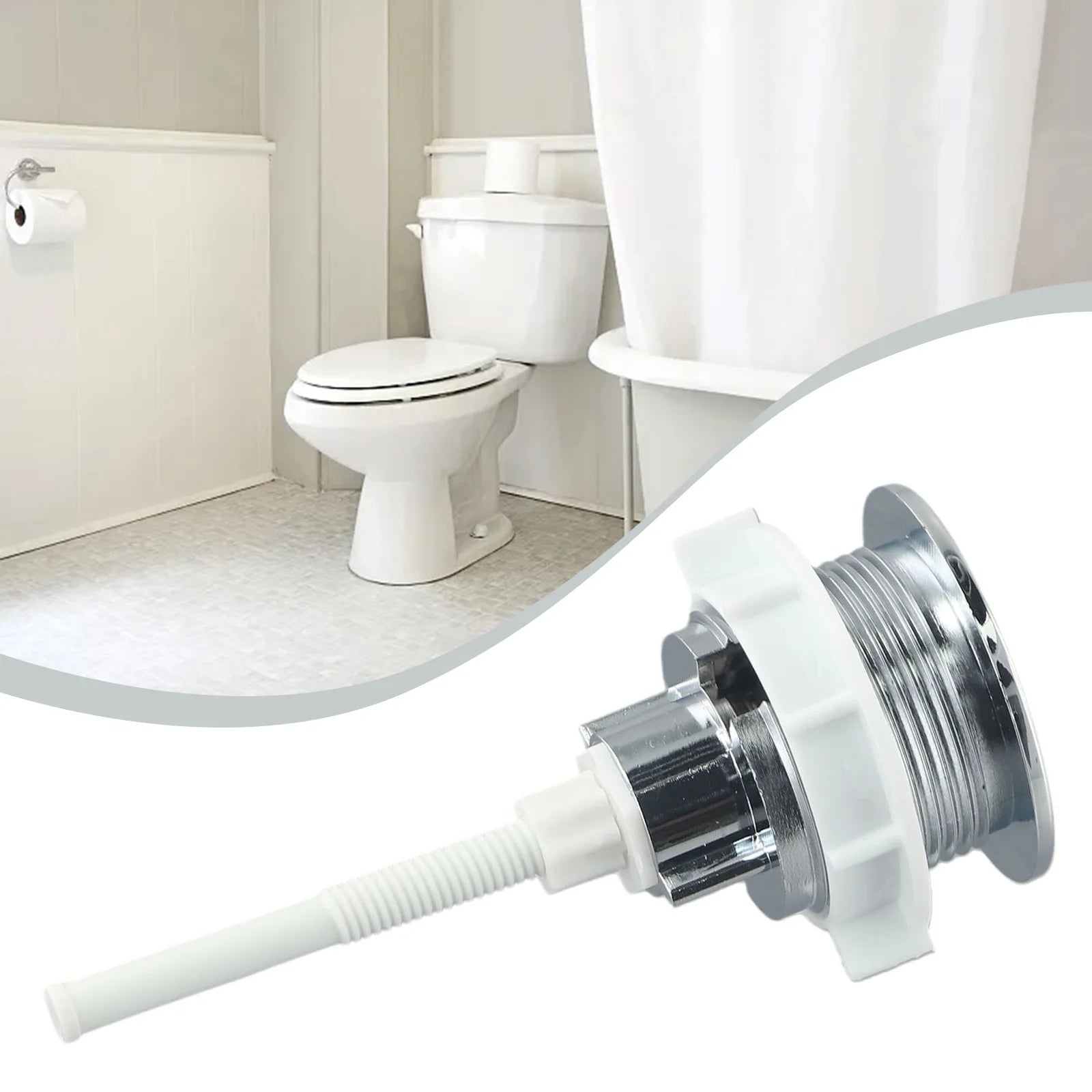 Push Button Toilet Tank Button Bathrooms 1 Piece ABS Plastic Corrosion-resistant Rust-proof Single Button Sliver Oasis Select