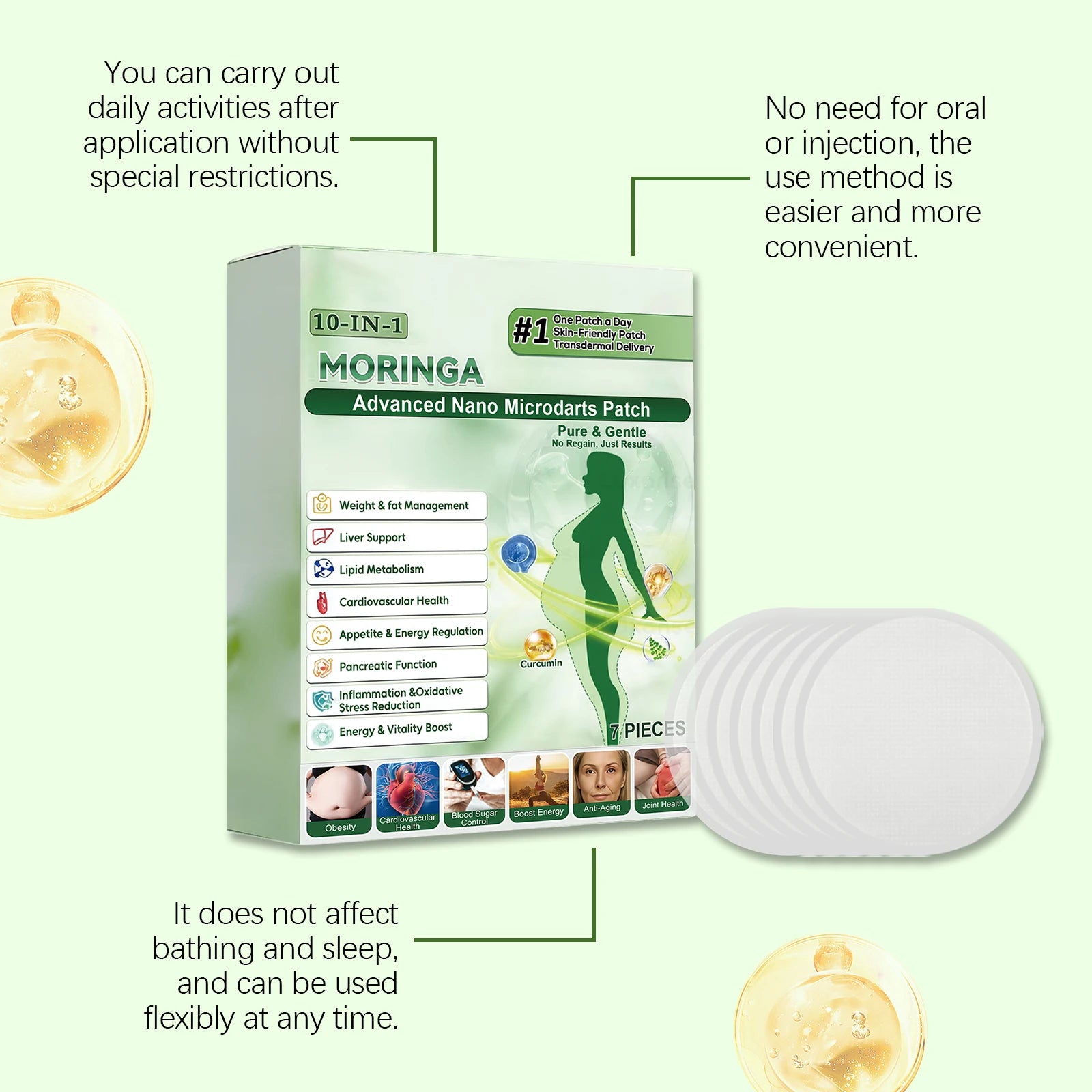 Moringa Microneedle 10-In-1 Patch Show Graceful Lines And Protect The Skin All Over The Body For Daily Personal Care Oasis Select