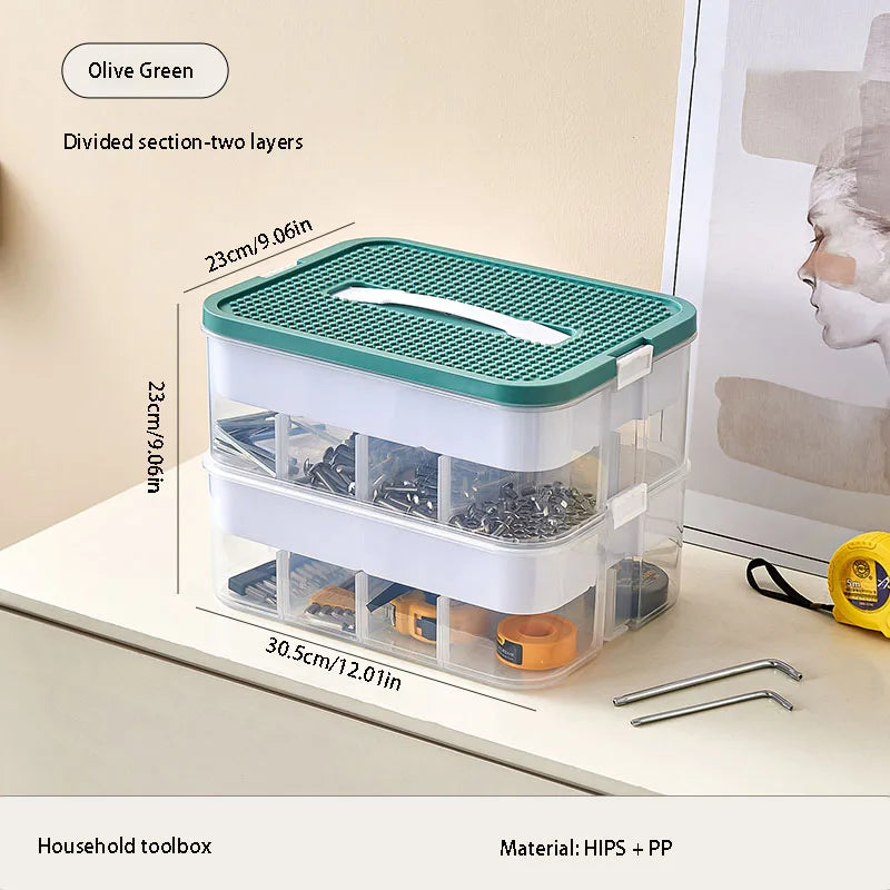 Tool storage box, large-capacity hardware parts storage box, designed for organizing and sorting tools and parts Oasis Select F