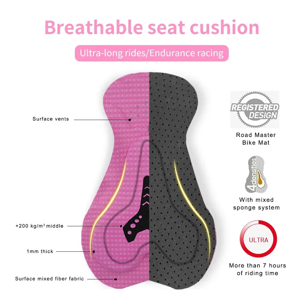 X-TIGER Women Pro Cycling Bib Shorts Summer Laika Breathable High Elastic ST-MULTI Buffer MTB Road Cycling Shorts Oasis Select