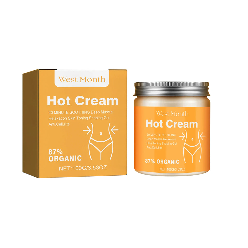 Hot Cream Massage Slimming Cream 87% Organic Anti Cellulite Slimming Lotion Thermal Fat Burning Massage Weight Loss Cream Oasis Select 100g Boxed