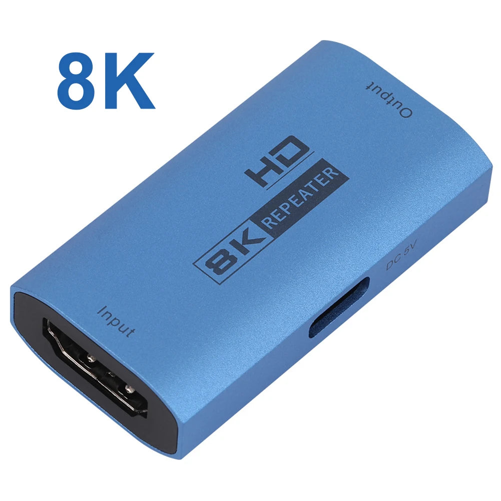 8K Extender Repeater 8K@60Hz HDMI Cable Extender Signal Repeater Amplifier Booster Adapter Hdmi 2.1 HDR 3D Video Converter Oasis Select