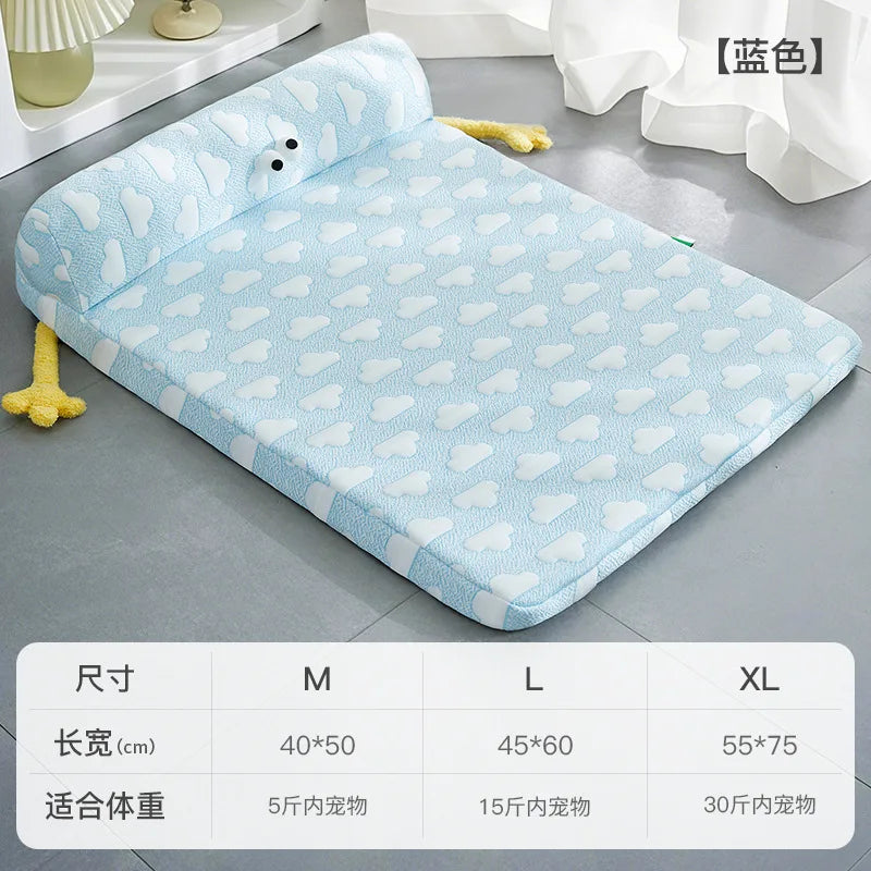 All - Season Ice Silk Pet Bed & Mat - Ideal for Dogs and Cats | Comfortable Sleeping Solution Dog Bed Oasis Select blue L 45x60cm