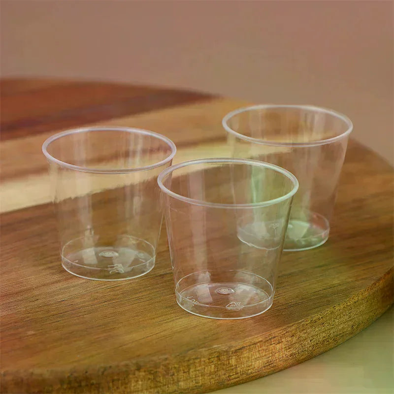 50Pcs 30ML Disposable Mini Clear Plastic Cup Outdoor Picnic Birthday Kitchen Party Shot Glasses Jelly Cups Tableware Tasting Oasis Select