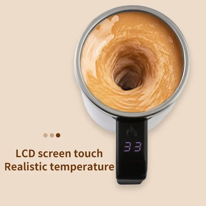Electric Coffee Mug with LED Temperature Display - One-Touch Operation, Suitable for Mixing Coffee, Milk, Tea, Blended Drinks Oasis Select