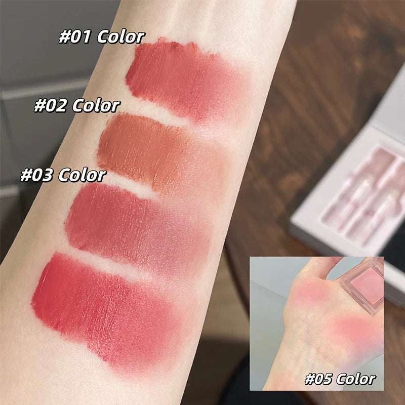 6-Piece Matte Lip Gloss & Blush Set with Necklace | ARTVALUE