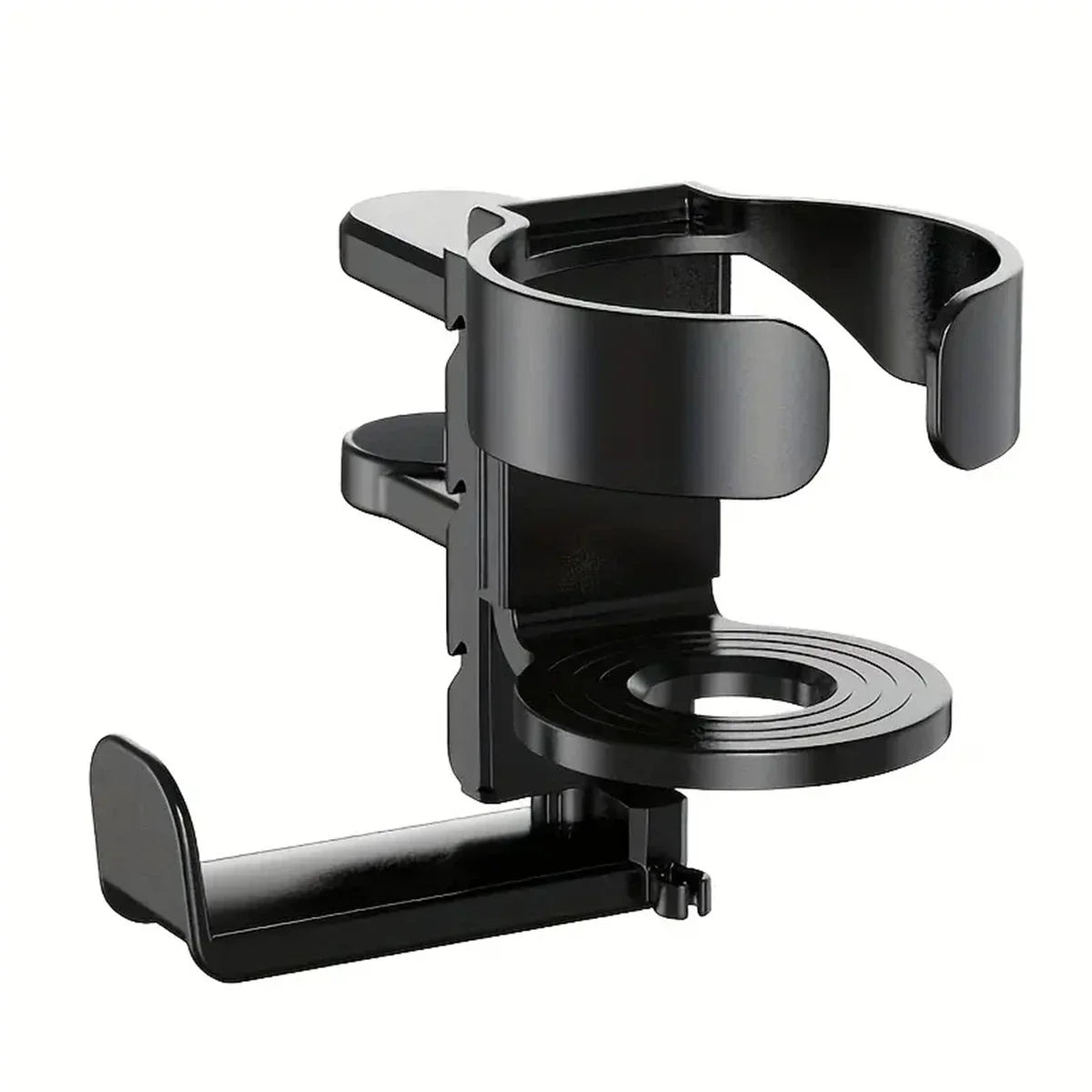 2 IN 1 Slip Cup On Headphone Holder Desk Cup Holder Adjustable Non For Desk Office Supplies Workspace Under Desk Clamp Oasis Select black