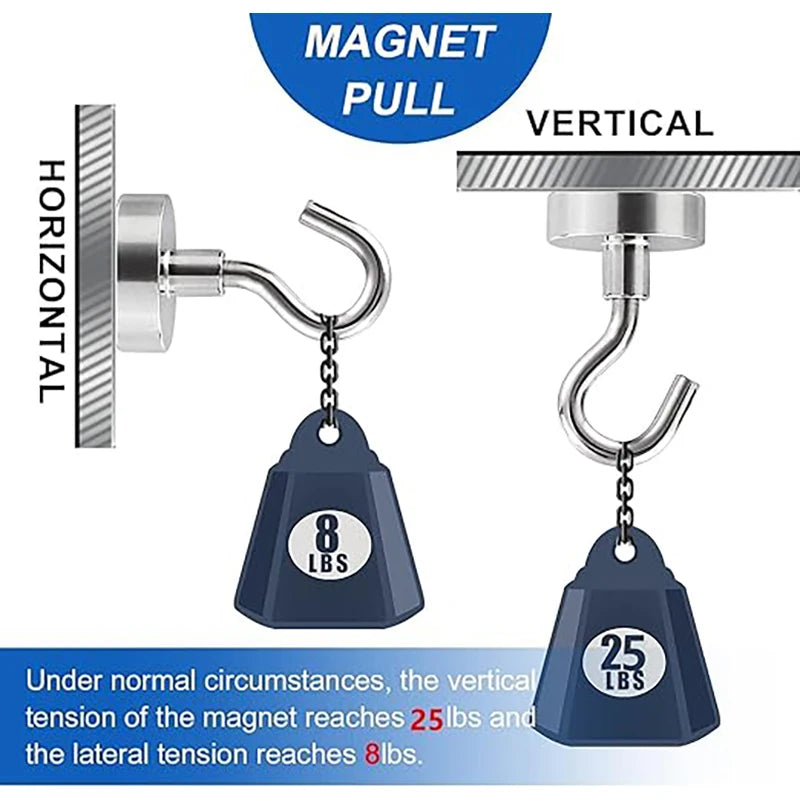 Magnetic Hook Strong Iron Absorption Color Electroplating Strong Magnetic Hook Household Metal-plated Magnet Hook For Bathroom Oasis Select