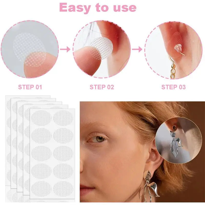 Clear Earring Support Patches Invisible Ear Lobe Protectors For Heavy Earrings Earring Ear Support 100Pcs/200Pcs Heavy Earrings Oasis Select