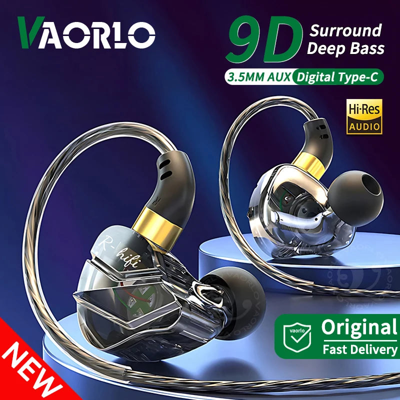 9D Surround HIFI Heavy Bass Headset 3.5MM/Type-C Digital Chip With Mic In-Ear Wired Headphones Music Sports For Samsung Android Oasis Select