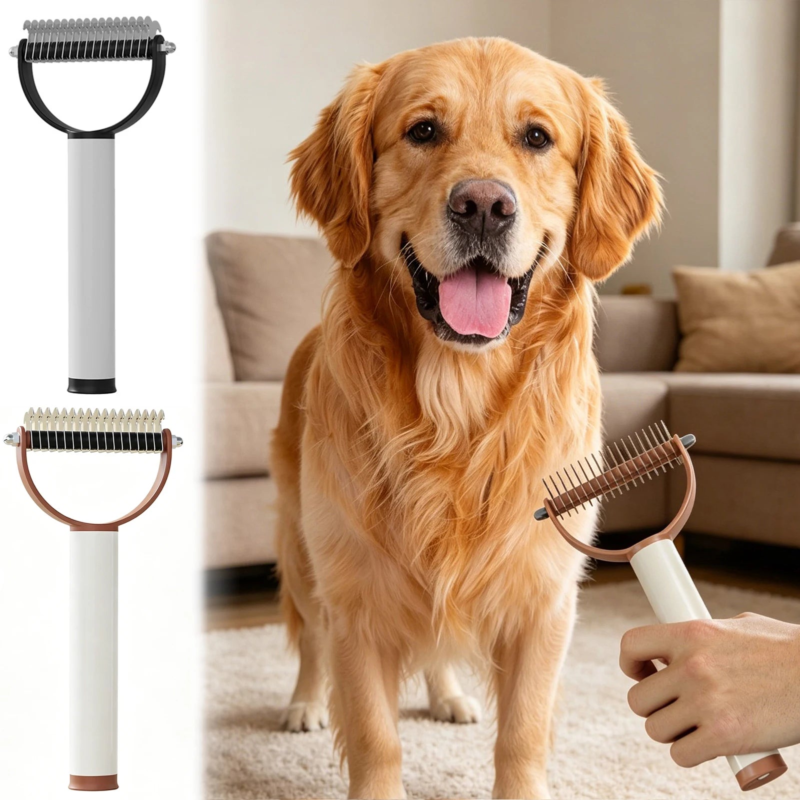 2-in-1 Pet Grooming Brush & Lint Roller for Dogs & Cats