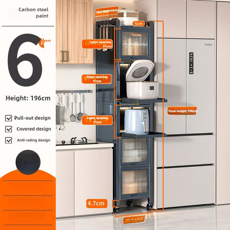 Drawable kitchen crevice storage cabinet, multi-layer ultra narrow edge storage cabinet, side crevice storage cabinet Oasis Select 40-40 Six A
