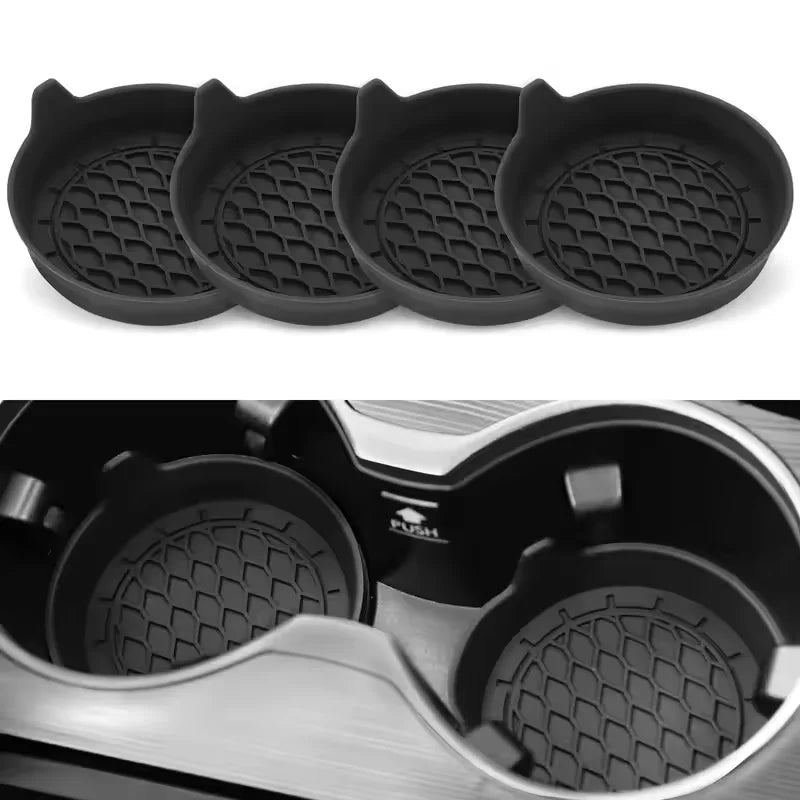 8cm Silicone Car Cup Holder Coaster – Anti-Slip Waterproof