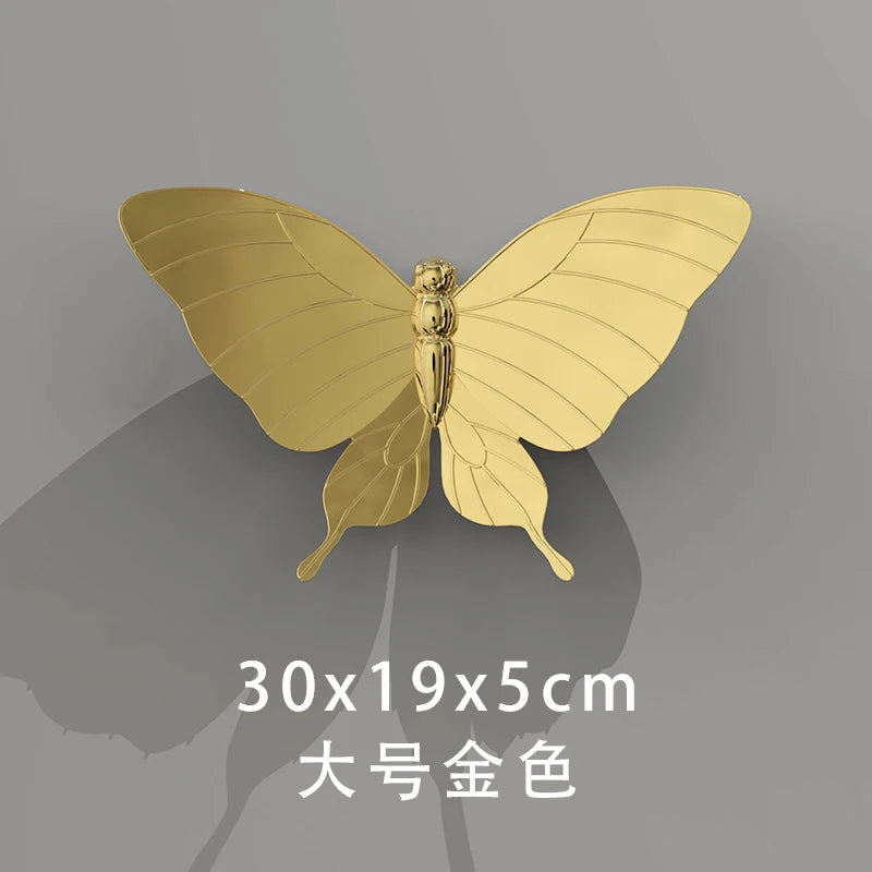 TV Background Wall Sofa Decoration Room Wall Decoration Butterfly Wall Creative Decoration Pendant Decor Aesthetic Oasis Select 30Cm gold 1pcs