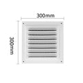 Stainless Steel Metal Vent Cover Built-in Insect Screen White Black Louver Air Vents Grille Square Grille Cover Oasis Select White 300x300m