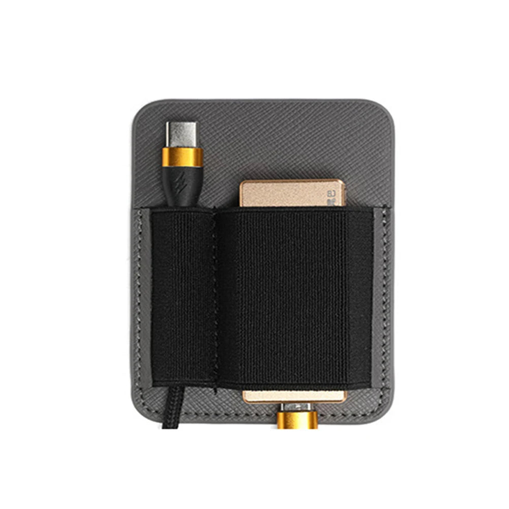 MagSafe DAC Leather Pouch – Magnetic Lock & Elastic Bands
