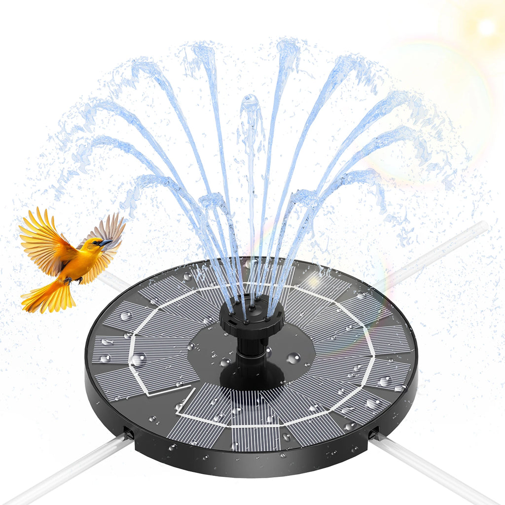 2.5W Solar Fountain,Durable Water Fountain,with 6 Nozzles 4 Anti-Collison Bars,Perfect Outdoor Decoration for Garden Pond Pool Oasis Select