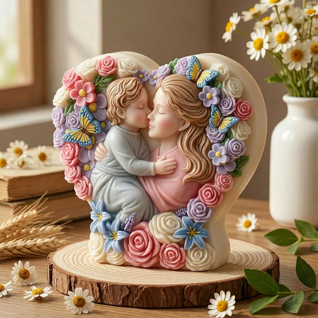 Heart-Shaped Mother & Child Silicone Mold – Candle Resin Crafts
