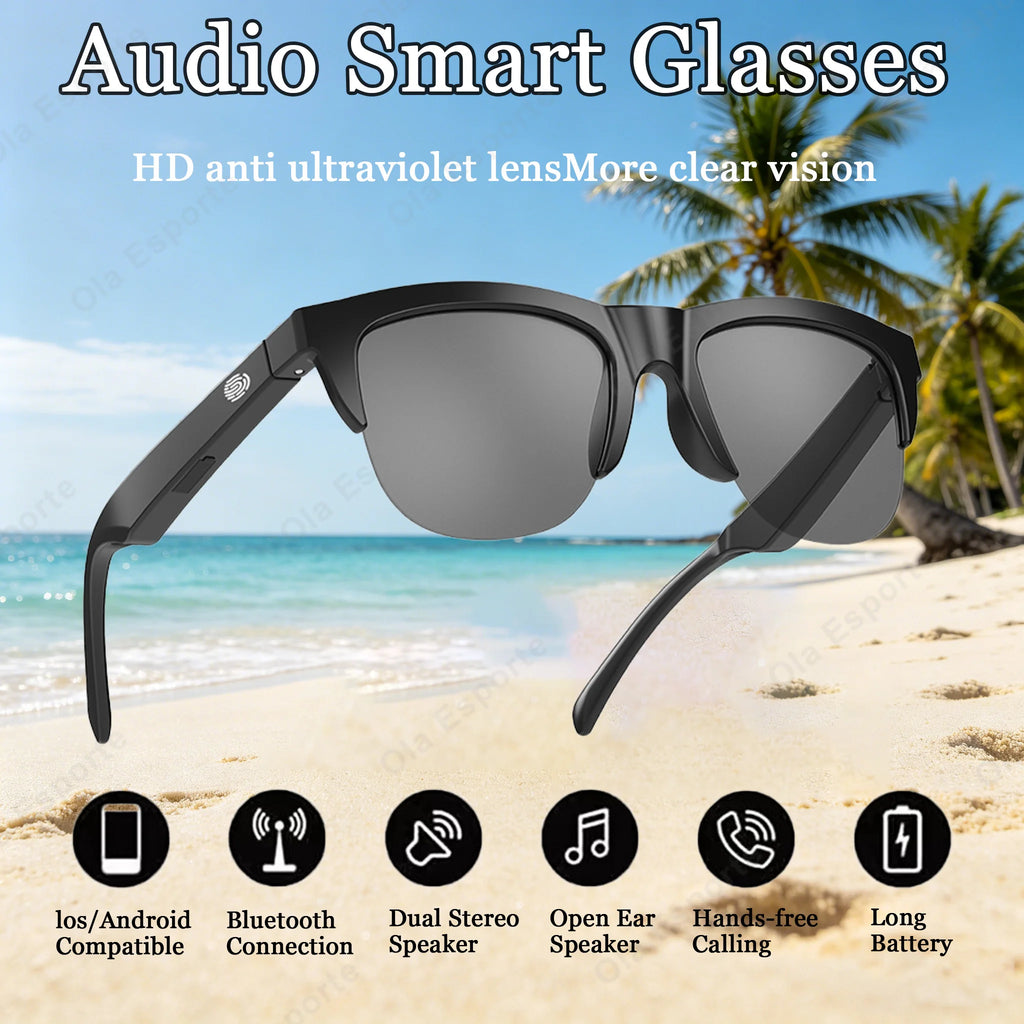 Bluetooth Smart Sunglasses – UV Polarized, Music & Calls