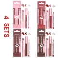 3pcs Lip Makeup Set Lip Liner Lip Gloss Lipstick Mirror Effect Beep Lips High Color Long-lasting Hydrates Travel Mini Set Oasis Select 4 sets