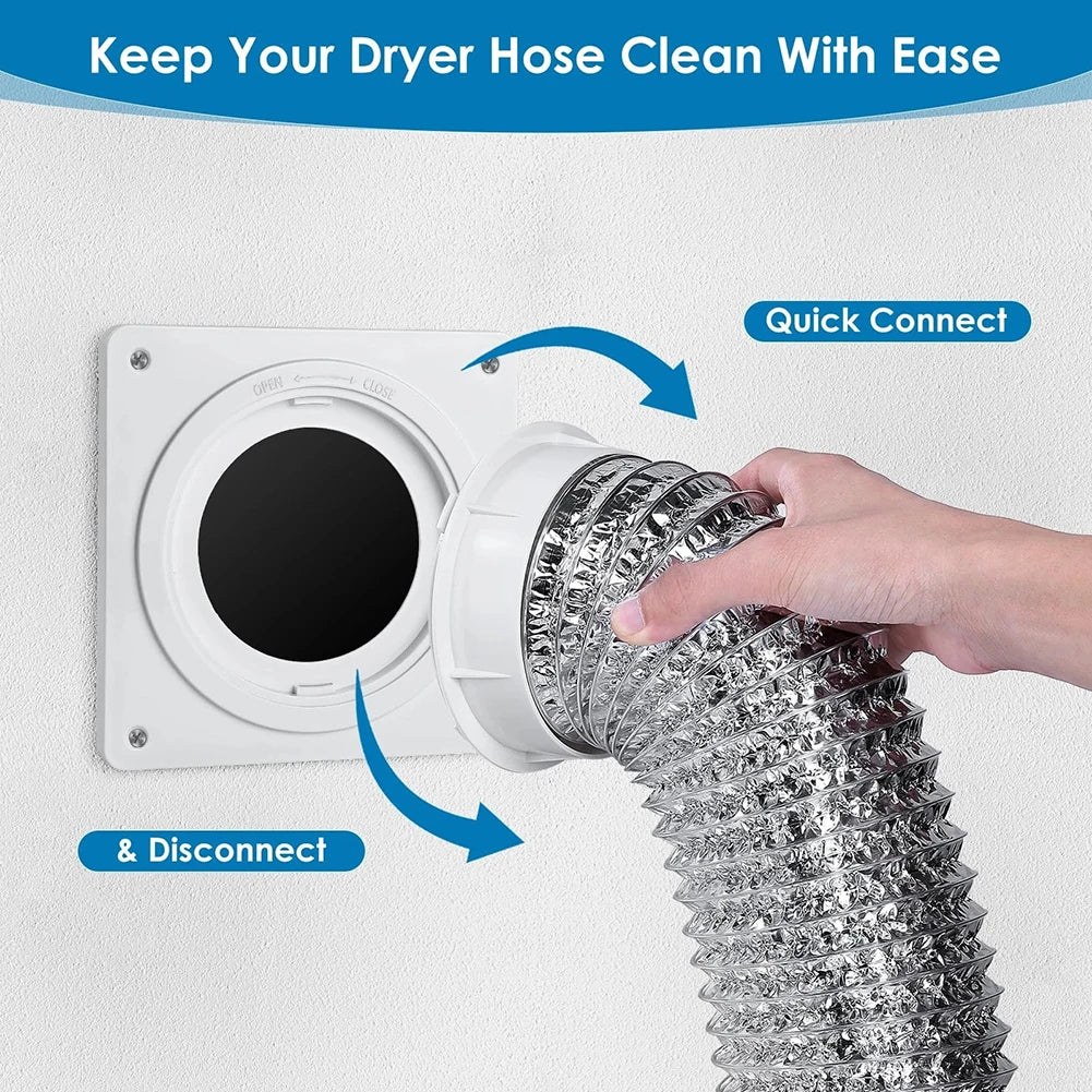 4-Inch Dryer Vent Connector Kit – Twist-Lock Wall Plate Dryer Vent Connector Oasis Select