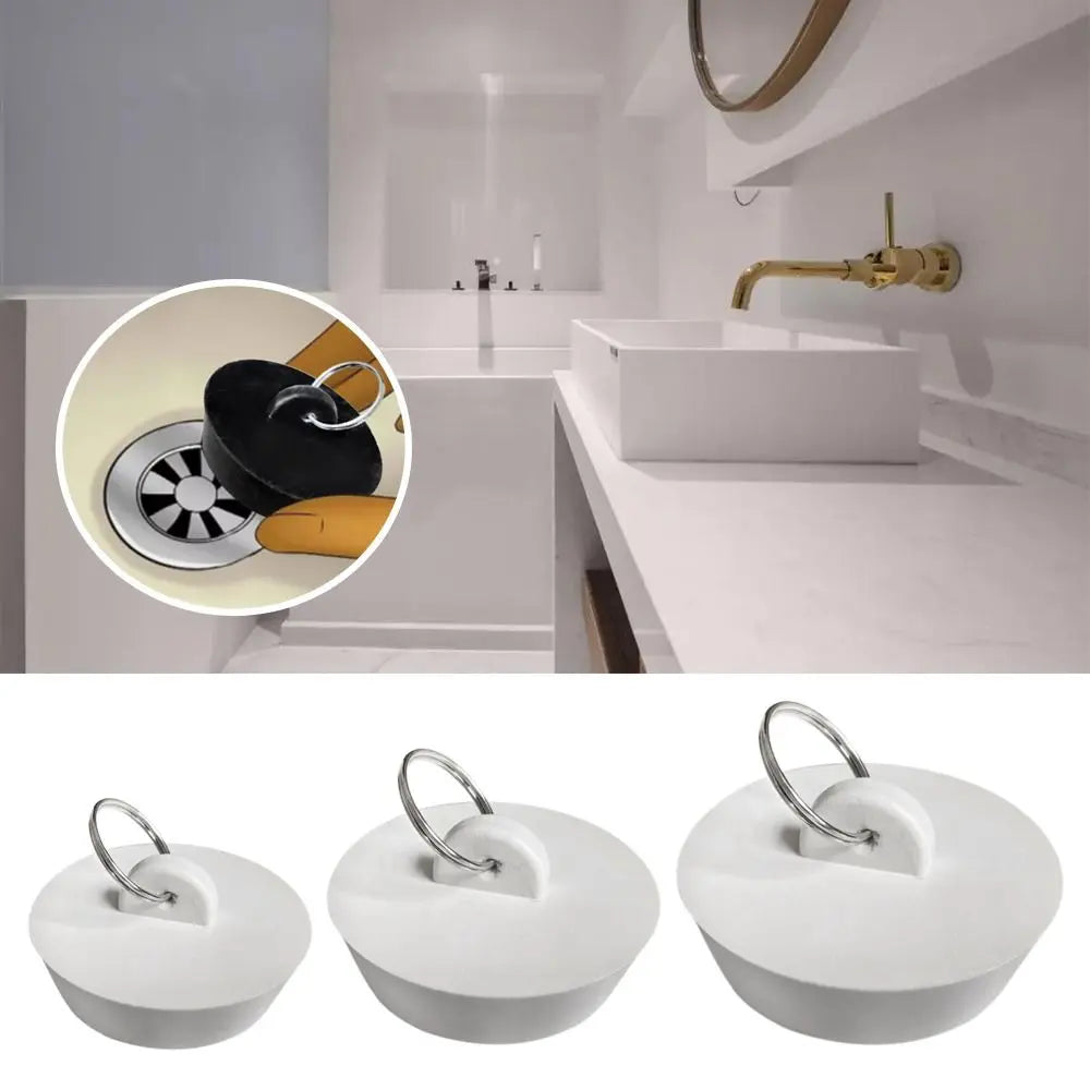 3PCS Bath Tub Sink Water Floor Drain Plug Replacement Fittings Durable Rubber Drain Stopper Oasis Select
