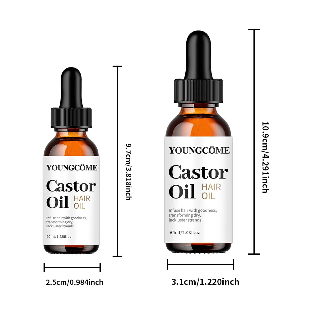 YOUNGCOME Castor Hair Oil Moisturizing Serum For Dry Damaged Hair Frizz Control Split Ends Care Shine Boosting Treatment Oasis Select