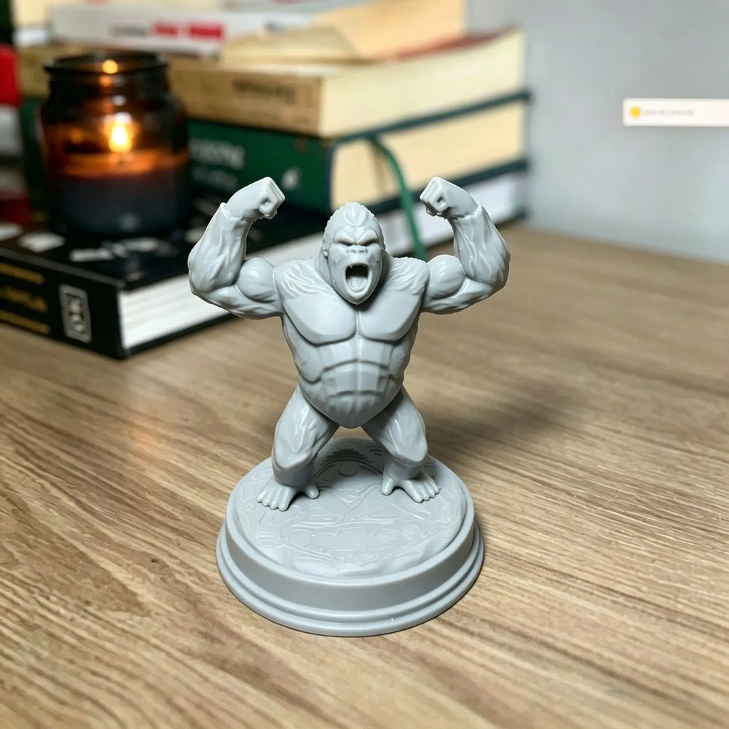 Roaring Muscular Gorilla Mini Figurines Cool Gorilla Statues for DIY Painting Desk Home Office Desktop Ornaments Decoration Gift Oasis Select gorilla 5 10x7.7x6.2cm