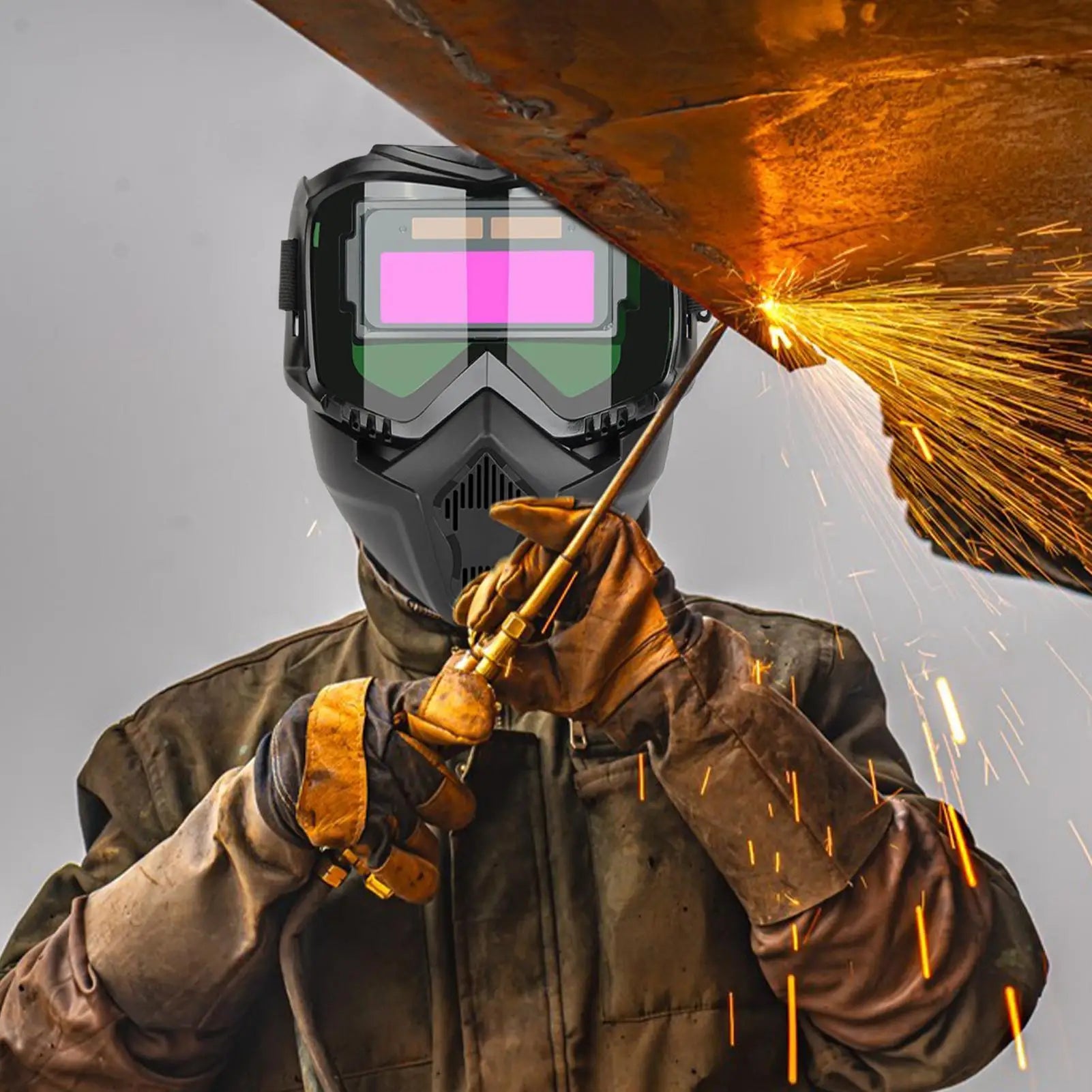 Auto Darkening Welding Helmet Detachable Welding Protector Protective Shield for Processing Soldering Welder Protector Helmet Oasis Select