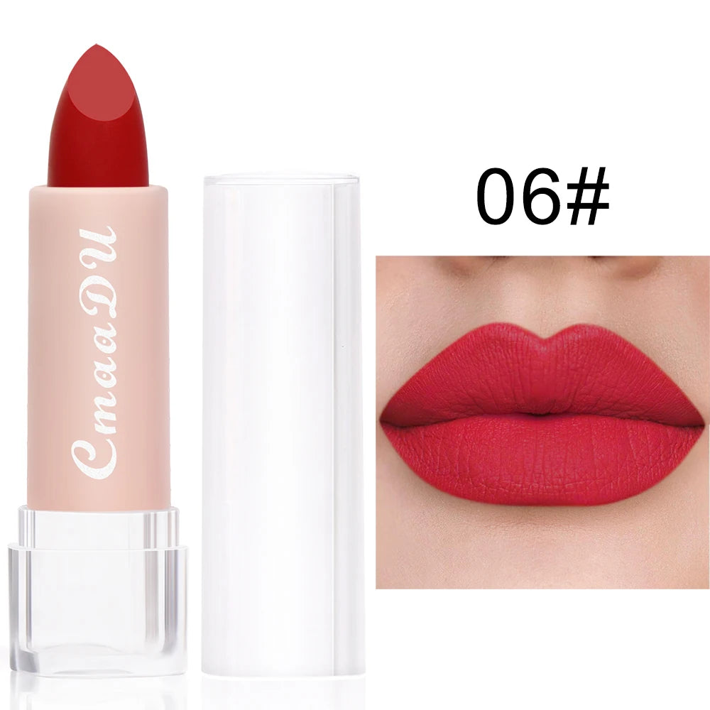 1 Pcs Velvet Matte Lipstick Long-Lasting Non-Stick Cup Waterproof Moisturizing Lip Gloss Fashion Classic Shades For Daily & Date Oasis Select 06