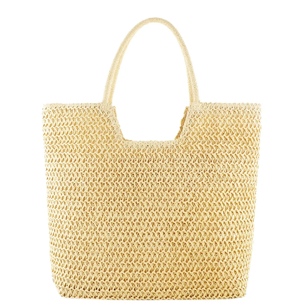 Women's Large Straw Tote Bag – Vintage Woven Summer Handbag Straw Tote Handbag Oasis Select Beige france