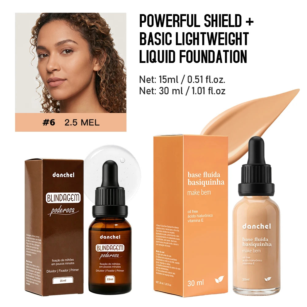 2pcs Face Makeup Set, Primer Serum + Liquid Foundation Waterproof Long-Lasting Natural Coverage Makeup Combo for Women Gifts Oasis Select SET 6