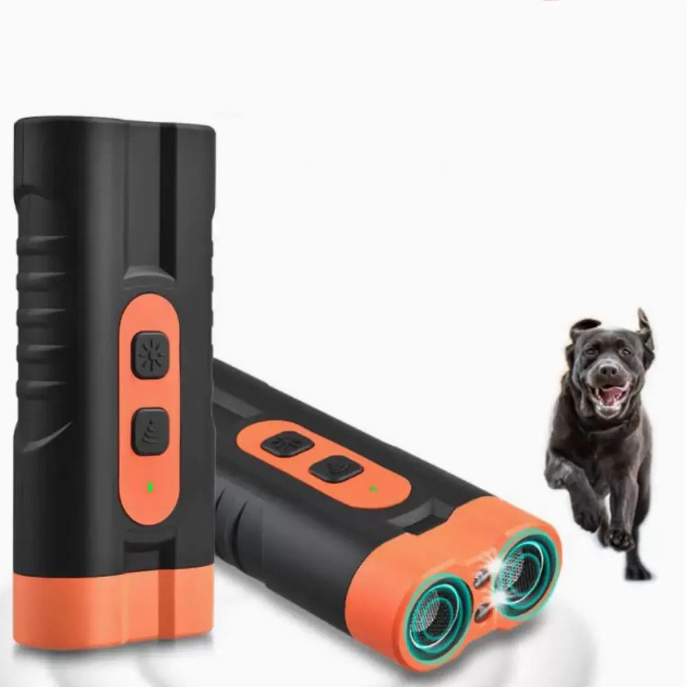 Rechargeable Ultrasonic Dog Repeller with LED Flashlight & Remote