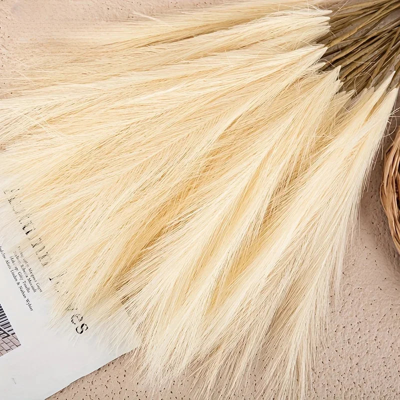 10pcs Faux Pampas Grass, Pampas Grass For Floor Vase, Pampas Grass Decor Tall For Vase Fillers, Boho Rustic Farmhouse Home Decor Oasis Select Light yellow