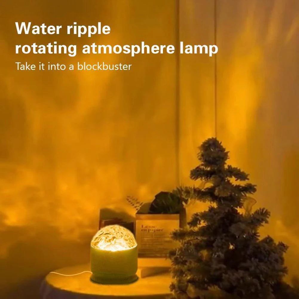 16-Color Aurora Water Ripple Projector Night Light + Remote