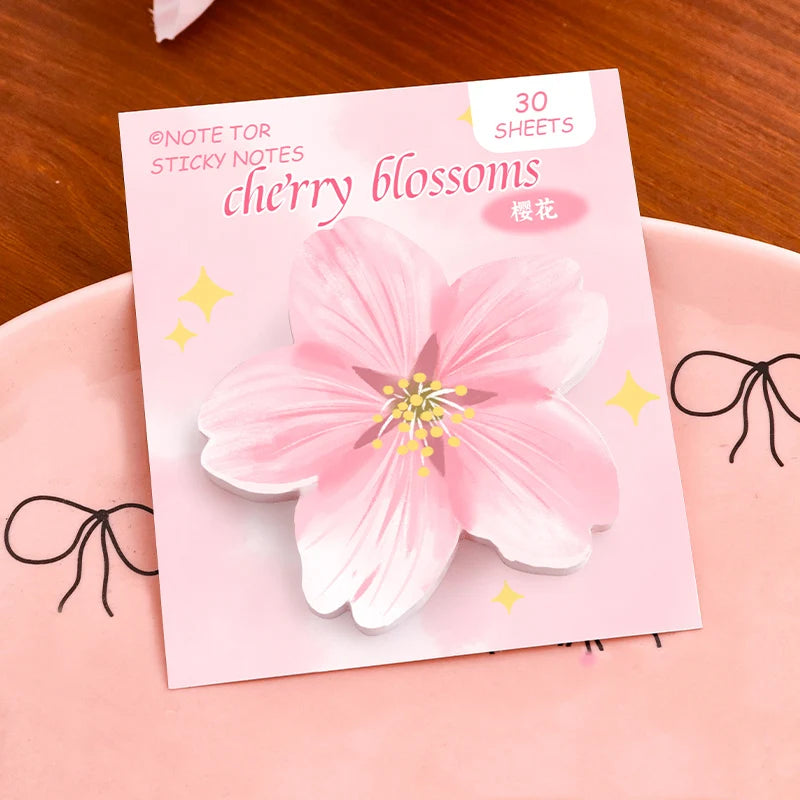 30 Sheets Kawaii Adhesive Cute Flowers Notes Notepad Memo Pad Office School Supplies Stationery Sticker Memo Pad Oasis Select D